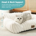 thumbnail image 3 of Cama mullida para gatos grandes lavable sofá para gatos pequeños antideslizante 65 x 44 x 30 cm crema, 3 of 7