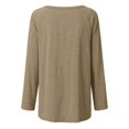 thumbnail image 3 of Long Sleeve Shirts for Women Dressy Casual Crew Neck Hem Flowy Tops Color Block Geometry Printed Oversized Loose Tunic Shirts Graphic Tees for Spring Fall #B06-Orange S, 3 of 4
