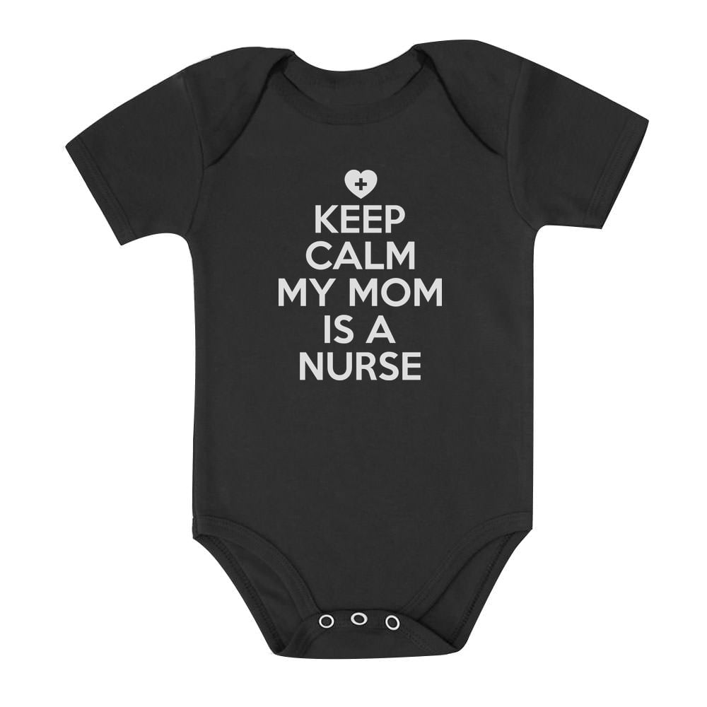 Keep Calm My Mom Is A Nurse Babies Gift Unisex Bodysuit Baby Bodysuit Funny 