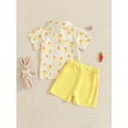 thumbnail image 6 of Toddler Baby Boys Easter Outfits 12 18 24 Months 2T 3T 4T 5T Easter Egg Carrot Pattern Turn Down Collar Short Sleeve Shirt with Shorts 2 Pcs Set for Summer, 6 of 9