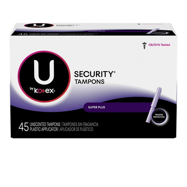 U by Kotex Security Tampons, Super Plus Absorbency, Unscented, 45 Count