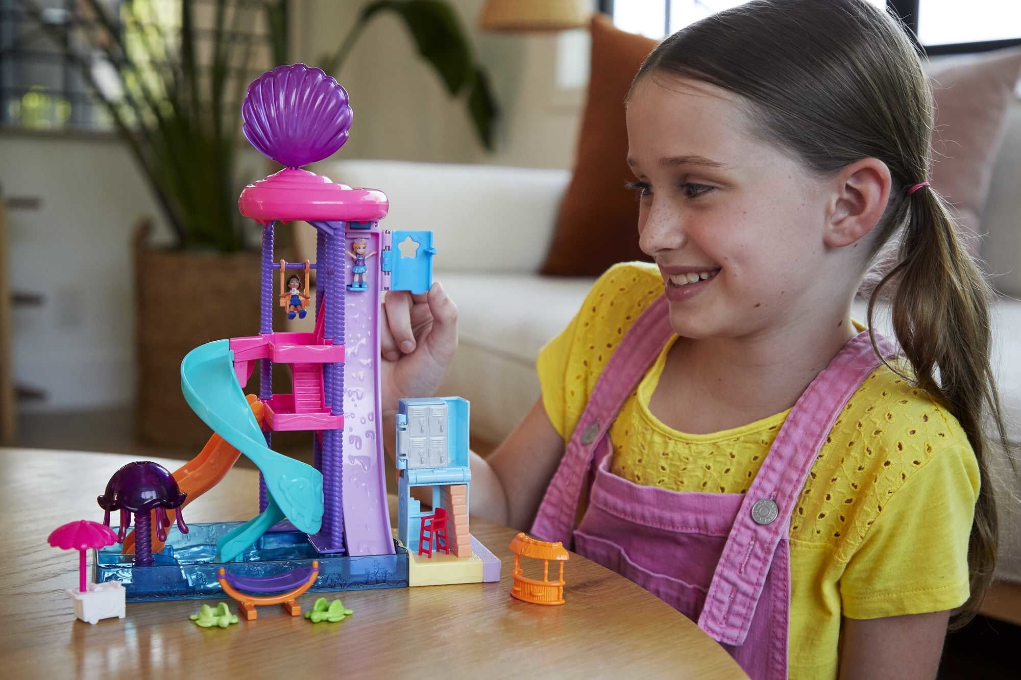 Polly Pocket Pollyville Super Slidin Water Park Playset Walmart