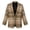 Brown Tartan Plaid, variant on Watercolor Sunflower Floral Women's Long Sleeve Blazer Lightweight Slim Jacket Business Casual Style, Open Front Notch Lapel Fully Lined Spring Fall Breathable Suit with Pockets, 2XL