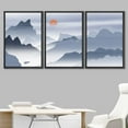 thumbnail image 2 of IDEA4WALL Framed Canvas Print Wall Art Set Pastel Watercolor Blue Mountain Range Nature Wilderness Modern Art Decorative Landscape Rustic for Living Room, Bedroom, Office - 24"x36"x3 Black, 2 of 5