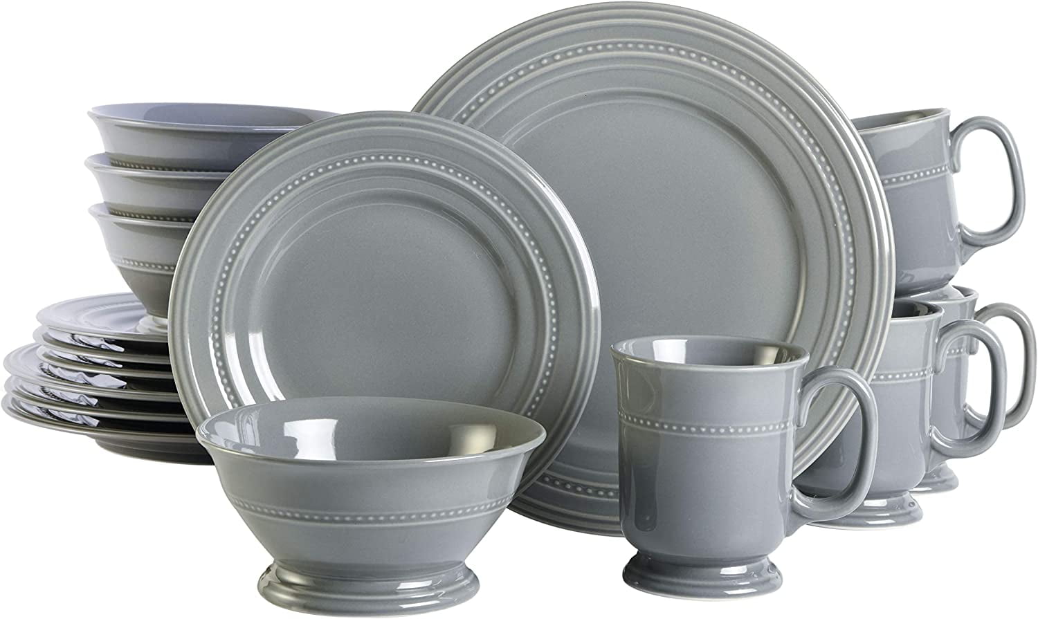 Gibson Elite Alemany 16 Piece Dinnerware Set, Aqua