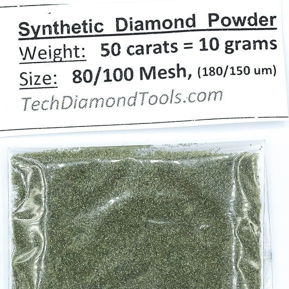 TechDiamondTools Diamond Powder 80 Grit 180/150 Microns, 50 Carat = 10 Grams
