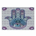 thumbnail image 1 of Ethnic Cutting Board, Oriental Mystical Hand with Eyes and Floral Swirling Ornaments Mehndi, Decorative Tempered Glass Cutting and Serving Board, in 3 Sizes, by Ambesonne, 1 of 2