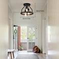 thumbnail image 2 of Farmhouse Ceiling Light Semi Flush Mount Chandelier Fixture Pendant Lamp Black, 2 of 12