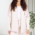 thumbnail image 1 of MPWEGNP Cardigan Tricoté Col en V Automne et Hiver Style Universitaire Ample Rose1 m, 1 of 7