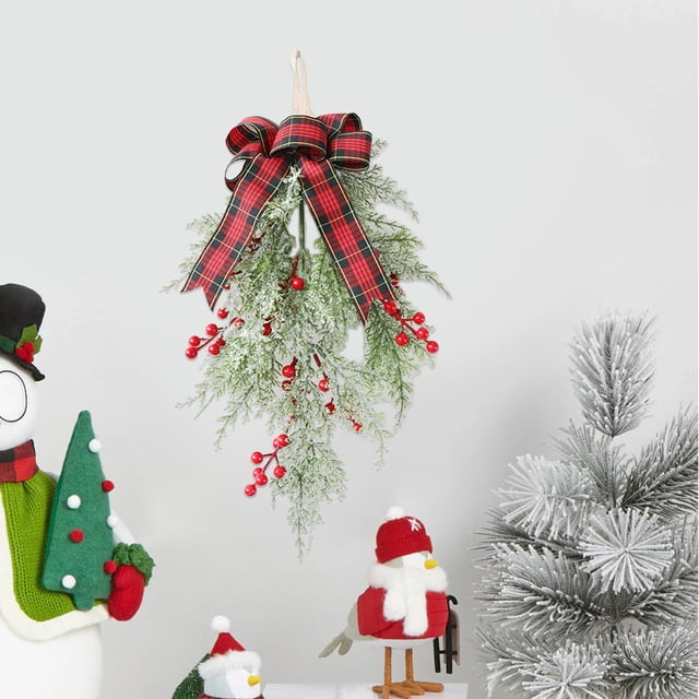 Christmas Decoration Wreath Rattan Crosses Border Holiday Arrangement Simulation Lintel Upside Down Christmas Tree Holiday Shopping Mall Windowses