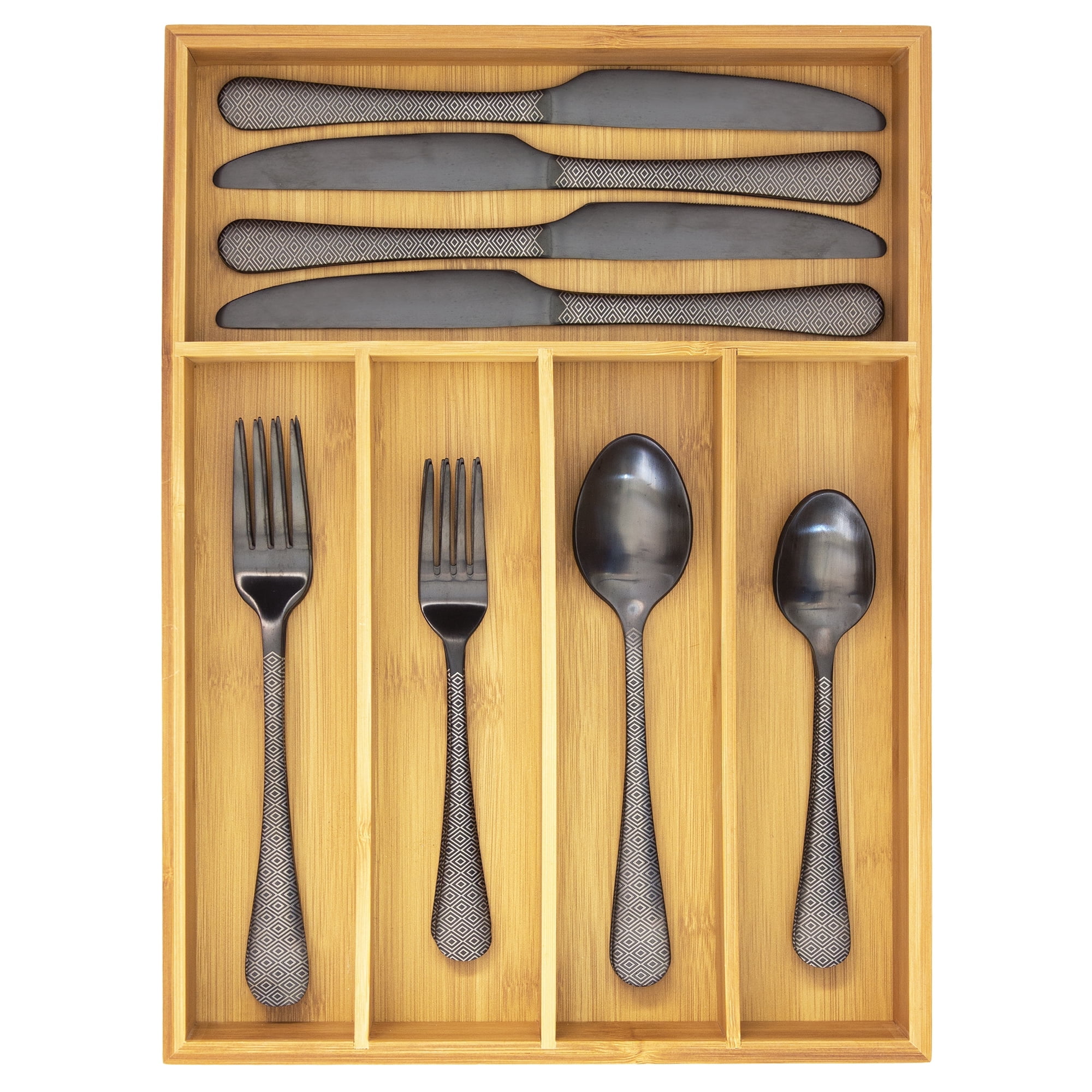 Totally Bamboo Flatware and Silverware Drawer Organizer