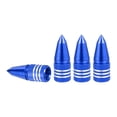 thumbnail image 1 of 4pcs Wheel Valve Cap Extension Tire Stem Valve Caps Extender Dustproof Waterproof for Auto Car Truck Aluminum Alloy Blue, 1 of 7