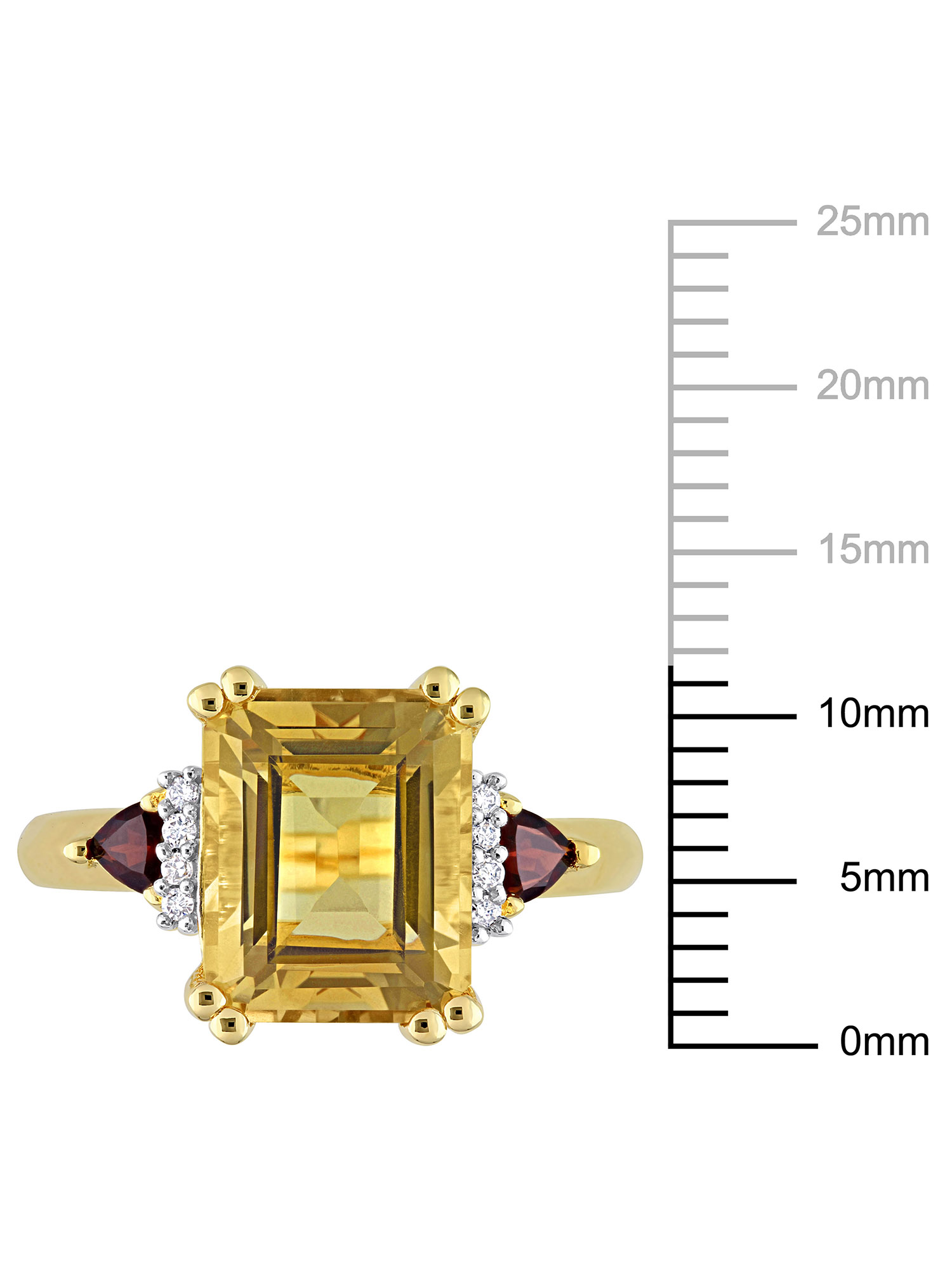 Everly Women's Citrine and Garnet 18k Yellow Gold Plated Ring