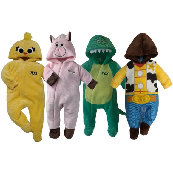 Kit 4 Mamelucos con Gorro Bordado Disney Toy Story Ducky, Hamm, Rex, Woody Disney KitB345