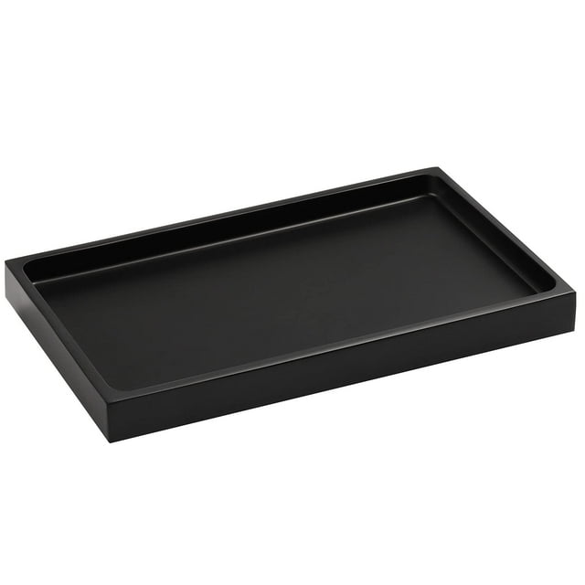 Bandeja de tocador Luxspire de resina para baño, joyería M, negra