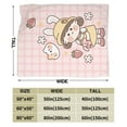 thumbnail image 3 of DouZhe Ultra-Soft Micro Fleece Lightweight Flannel Bed Blanket, Cartoon Cat Little Girl Print Cozy Warm Throw Blankets, 80"x60", 3 of 7