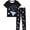2PCS black planet, variant on QEFJNO 3-12Y Kid Boys Rocket Planet Pajamas Little Big Boys Sleepwear Short Sleeves and Pants 2 Pieces Summer Pjs Set