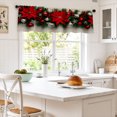 thumbnail image 2 of AshasdS Christmas Poinsettia Window Valance Holiday Curtain Valance Red Floral Seasonal Window Decor, 2 of 5