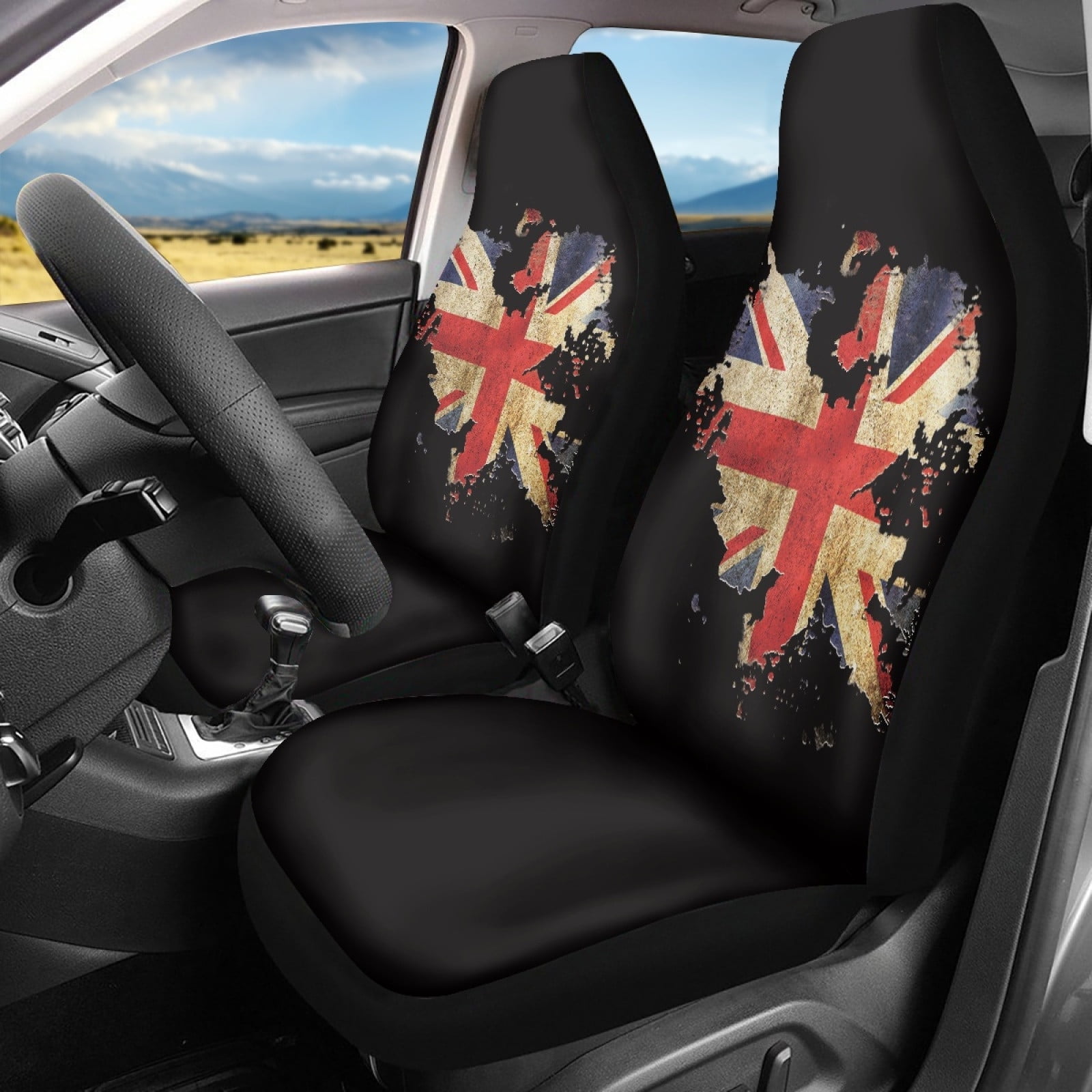 Car Seat Cover, Thin Breathable Elastic Fabric, High Back Bucket Seat Protector, All-Season Car Seat Protector, 2 Piece Set, Comfortable Car Seat Cover for Interior Protection