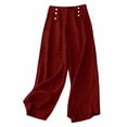 thumbnail image 1 of Timegard Womens Wide Leg Pants High Waist Lightweight Button Solid Color Loose Trousers Summer Casual, 1 of 7