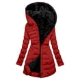 thumbnail image 6 of Iyufng Women's Fleece Lined Hooded Puffer Coat Zip Up Mid Length Warm Winter Jackets with Side Pockets, 6 of 6