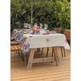 thumbnail image 3 of Outdoor Tablecloth with Umbrella Hole for Patio/Picnic/Party/Camping, 4th of July Floral Waterproof Table Cloth Rectangle Table Cover Washable, Vintage Red Blue Roses Patriotic (60"x 120"), 3 of 8