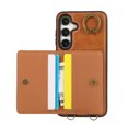 thumbnail image 2 of for Samsung Galaxy A15 Wallet Case with Card Holder - PU Leather Case for Women & Girls, Wrist Hand Strap, Secure Finger Ring, Shockproof Protective Phone Cover for Galaxy A15, Brown, 2 of 7
