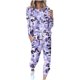 thumbnail image 2 of Puntoco Conjunto de pijama cómodo para mujer, con estampado de letras de invierno, cuello redondo, manga larga, pantalones, ropa informal para el hogar, 2 of 5