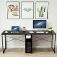 thumbnail image 4 of Gymax 2 Person Computer Desk Double Workstation Office Desk w/ Storage Black, 4 of 10