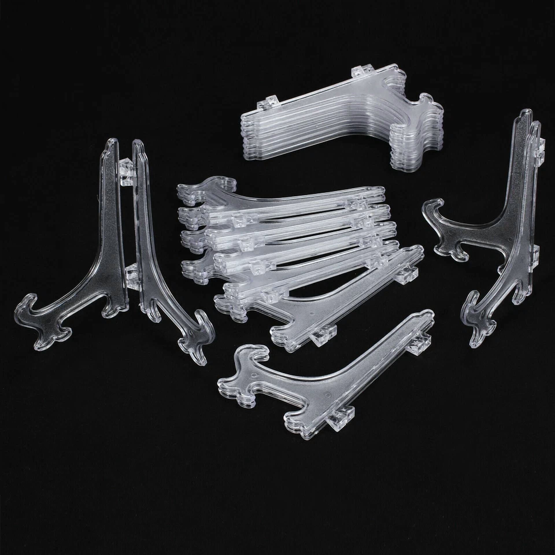 12Pcs Plastic Picture Photo Frame Plate Easel Mirror Display Stand Holders Decor
