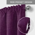 thumbnail image 6 of Purple Burlap Texture Farmhouse Short Window Curtain Valances, Farmhouse Vintage Purple Rod Pocket Kitchen Valances for Living Room Bedroom Bathroom Cafe 42" x 12", 6 of 8