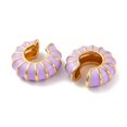 thumbnail image 2 of Brass Cuff Earrings for Women with Enamel Golden Lilac 23.5x9mm, 2 of 3