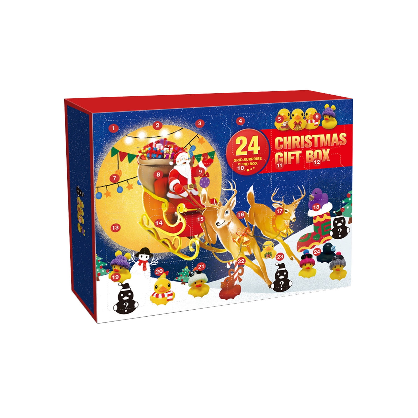 JOYIN Christmas 24 Days Countdown Advent Calendar With 24 Rubber Ducks