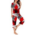 thumbnail image 2 of Qiopertar Ensemble de Pyjama à Manches Courtes et Col Rond pour Femmes avec Poches, Livraison Gratuite, 2 of 6