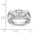 thumbnail image 2 of 14k White Gold Polished Prong set Mens Irish Claddagh Celtic Trinity Knot Band Diamond Ring Size 10.00 - Wedding Band fo, 2 of 2
