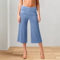 thumbnail image 7 of Delayuji Womens Capri Pants Casual Yoga Pant High Waisted Elastic Yoga Short Flared Pants Summer Sport Wear, 7 of 7