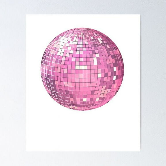 Disco Ball Pink Poster- Unframed Poster | Wall Art | Perfect For Home Decor & Gifts, 8x12