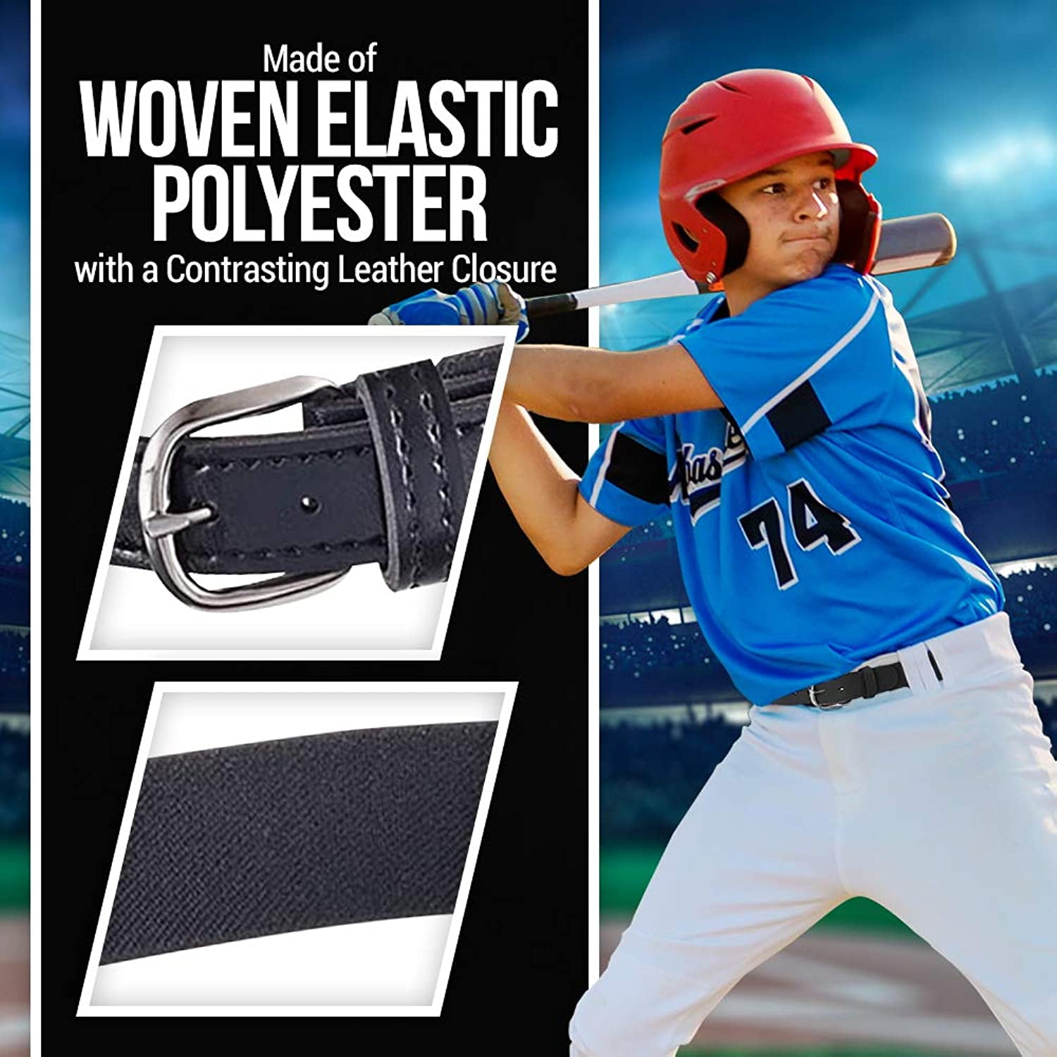 Hold’em Sports Baseball Belt-Uniform Softball Boys & Men’s Sporting Goods - Navy M