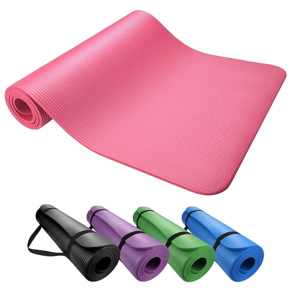 Yoga Pilates Mat High Density NBR Thick Gym Exercise Mat 72" x 24"x 0.4"