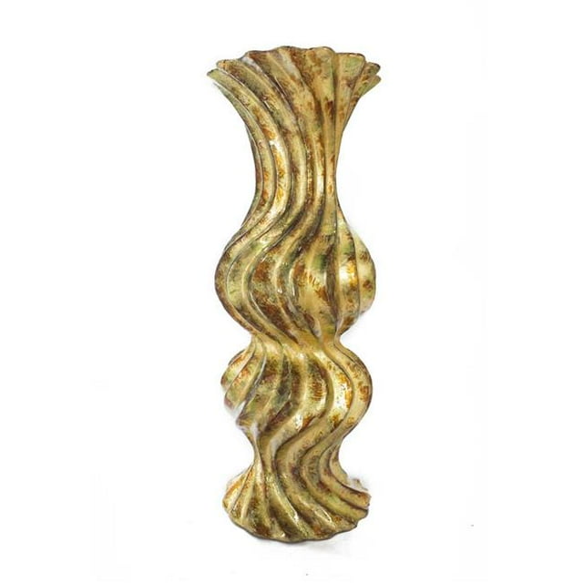 HomeRoots 354527 8 x 8 x 22 Po Vase Texturé en Céramique Rouge Vert Or