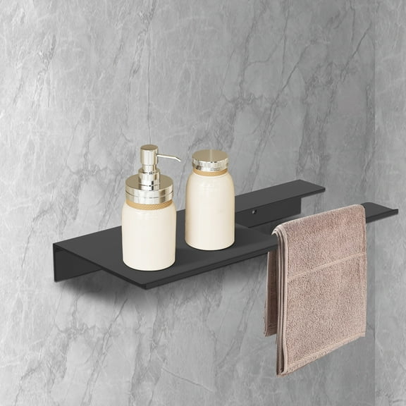 NUAHRHY Wall Mounted Toilet Towel Paper Holder Roll Hanger Adhesive/Screw Mounting for Bathroom Washroom Kitchen Black