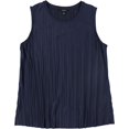 thumbnail image 1 of Alfani Womens Pleated Sleeveless Blouse Top navy XL Alfani Sleeveless Top, 1 of 2