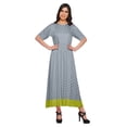 thumbnail image 1 of Moomaya Robe Kurti Tunique Longue Ligne A pour Femmes, Manches au Coude, Kurti Décontractée Imprimée, 1 of 5