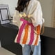 thumbnail image 2 of Bolso de hombro tejido de color contrastante para mujer, novedad de 2024, bolso de mano de gran capacidad para viajes de ocio y vacaciones, 2 of 5