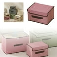 thumbnail image 1 of Binwennn Cloth Storage With Lid Folding Cloth Convenient Clothing Storage Lid Storage Foldable Wardrobe Clothing Storage Practical Cloth With Lid 3 Storage Organizer Home Textile Storage Linen Closet, 1 of 7