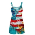 thumbnail image 7 of AKOEE Cotton Spaghetti Straps Romper Shorts for Women Trendy Summer Pleated Baggy Beach Overall Rompers with Pockets (S, Navy), 7 of 7