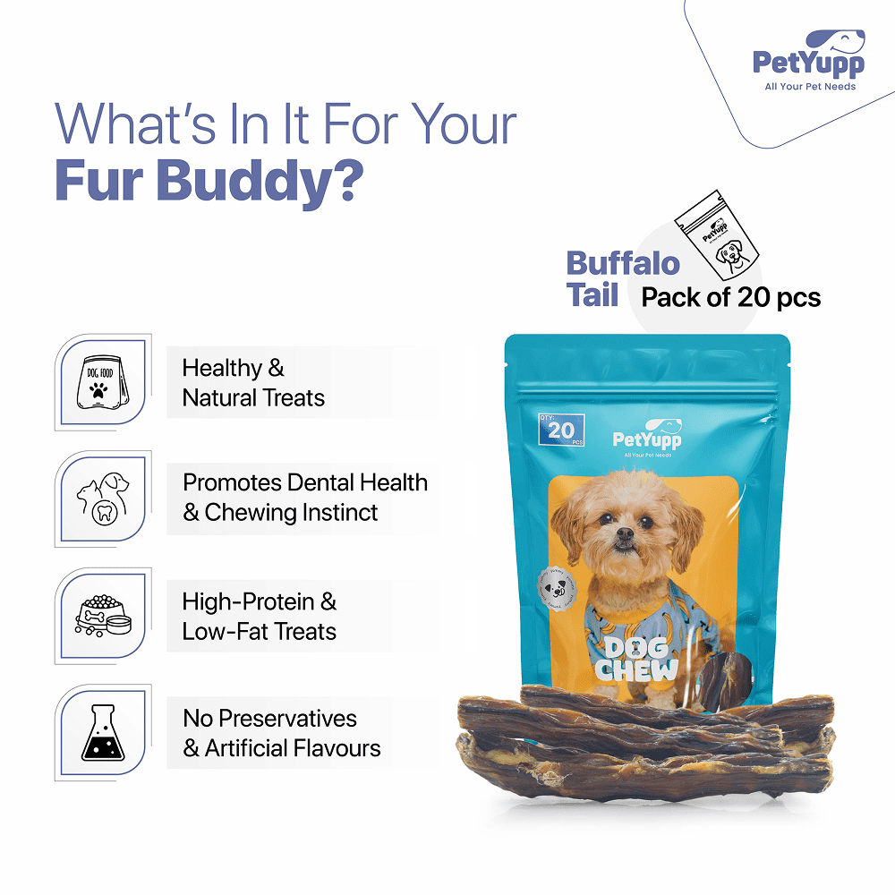 PetYupp Beef Tails Dog Chew Treats 20 Count