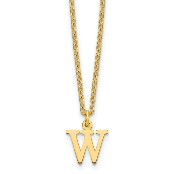 Sterling Silver Gold-plated Cutout Letter W Initial Necklace
