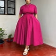 thumbnail image 2 of AURA Plus Size Boho Maxi Dress Women V Neck Summer Print Dress Short Sleeve Casual Vacation Dress, 2 of 7