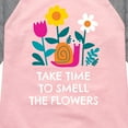 thumbnail image 3 of Instant Message - Smell The Flowers Snail - Toddler And Youth Girls Raglan Graphic T-Shirt, 3 of 6